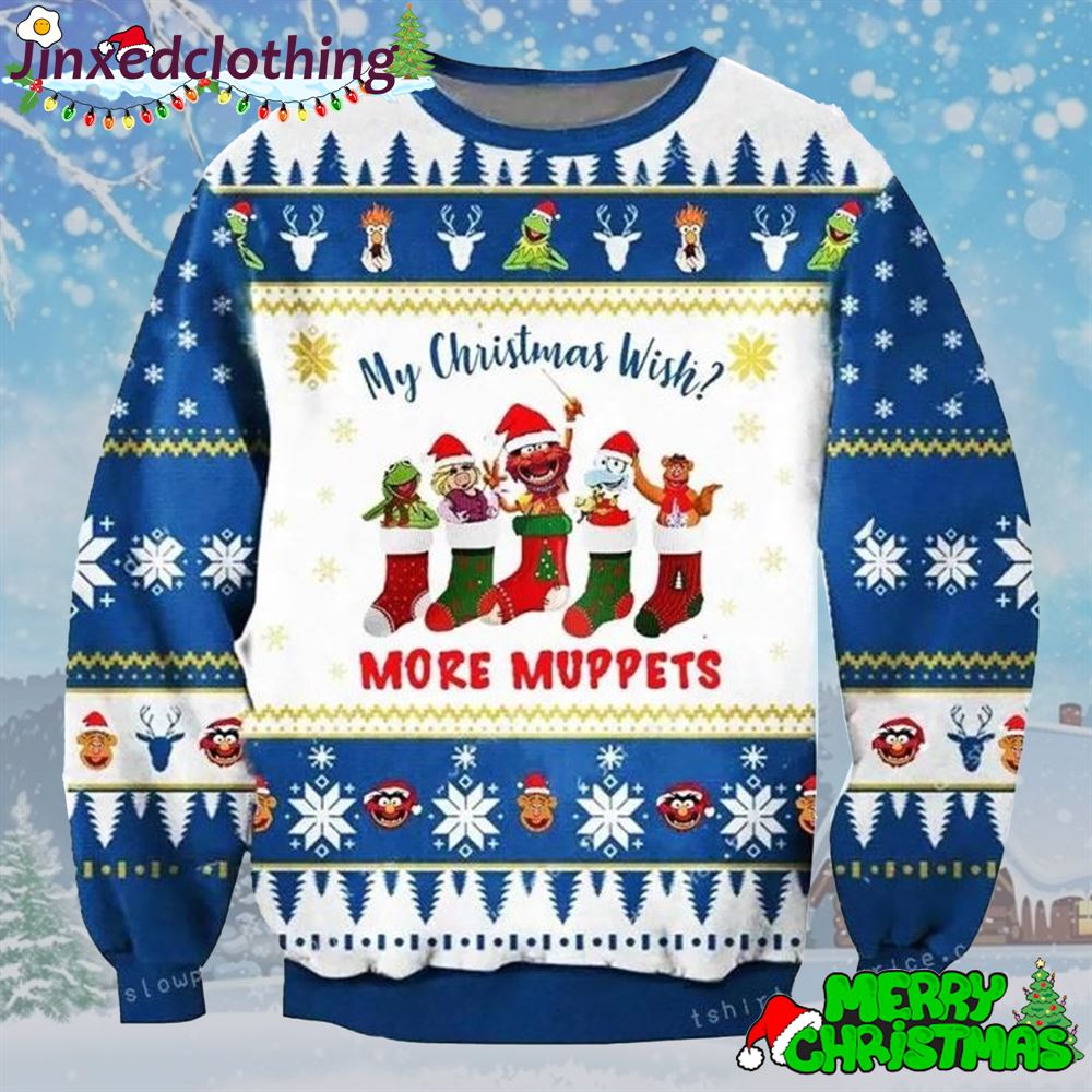 Wish More Muppets Christmas Party Ugly Sweater 